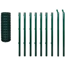 vidaXL Gartenzaun, Eurozaun Stahl 10x1,5 m Grün