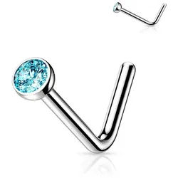 Order & Smile Schmuck Nasenpiercing Nasenstecker Titan: Nasenpiercing Kristall Stecker gebogen, pflegeleicht