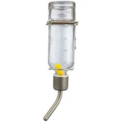 TRIXIE Tränke mit Spannfeder / Nut und Drahthalter, Glas, 125 ml