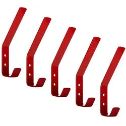 SO-TECH® Kleiderhaken doppelter Wandhaken, Edelstahl, 142 x 20 x 45 mm, (5-St), großer Jackenhaken mit abgerundeten Kanten signalrot rot