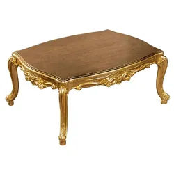 Casa Padrino Luxus Barock Couchtisch Gold - Handgefertigter Massivholz Wohnzimmertisch - Prunkvolle Massivholz Wohnzimmer Möbel im Barockstil