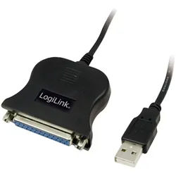 LogiLink LogiLink USB 1.1 Anschlusskabel [1x USB 1.1 Stecker A - 1x D-SUB-Buchs USB-Adapter, 150.00 cm schwarz