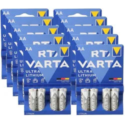 40x Varta Ultra Lithium AA Mignon Batterie 10x 4er Blister 6106