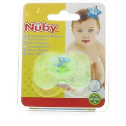 Nuby Mini Brites Ovaler Beruhigungssauger + 18 Monaten (Farbe und Motiv nicht wählbar)
