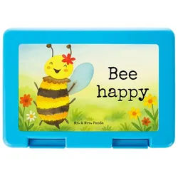 Mr. & Mrs. Panda Butterdose Biene Happy Design, Essensbox, Weiß, Lebensmittel Aufbewahrungsbox, E, Premium Kunststoff, (Packung), Jausendose Lunchbox Vorratsdose weiß