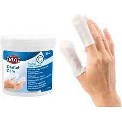 Trixie - Zahnpflege Fingerlinge für Hunde Einweg Fingerpads Zahnbürste 50 St