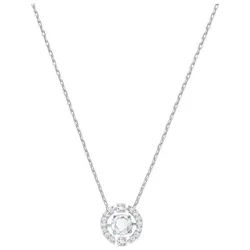 Swarovski Collier Swarovski Damen-Kette Metall Swarovski-Kristall blau|silberfarben