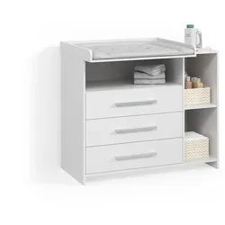 Livinity® Wickelkommode Torino Weiß mit Schubladen , Holzwerkstoff , 6 Fächer , Rechteckig , 113x100x53 cm , Babymöbel & Kindermöbel, Babyzimmer, Wickelkommoden & Zubehör, Wickelkommoden