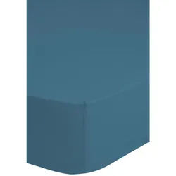 Mid.you Spannleintuch , Blau , Textil , 160-180x200 cm , Oeko-Tex® Standard 100 , Rundumgummi, bügelleicht, spielend leicht zu überziehen , Heimtextilien, Bettwäsche & Leintücher, Leintücher, Spannleintücher