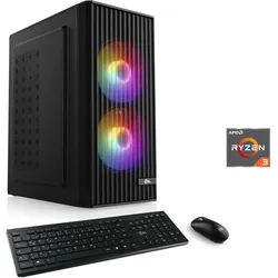 CSL PC "Spectrum V23120", schwarz, Microsoft Windows 11 Home (64 Bit), 16 GB RAM 1.000 GB SSD, Desktop-PCs, PC