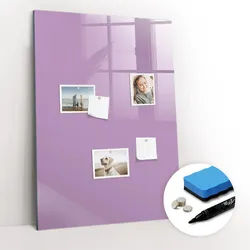 Tulup Magnettafel 70x100 Flieder schwarzer Marker , Violett , Glas , 70x0.4x100 cm , Bilder & Rahmen, Pinnwände & Magnettafeln
