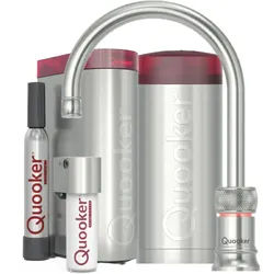 Quooker Classic Nordic Round single tap Set mit COMBI+ Reservoir & CUBE Voll-Edelstahl **inkl. CUBE Filter Starter Paket** CHSRSST COMBI+ CUBE2 *inkl. 7 JAHRE GARANTIE*