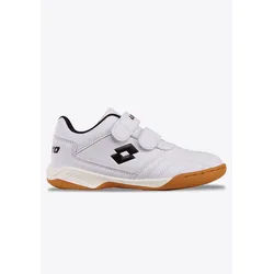 Hallenschuh LOTTO, Kinder, Gr. 28, schwarz-weiß (weiß, schwarz), Synthetik, Schuhe Hallenschuh, mit Klettverschluss