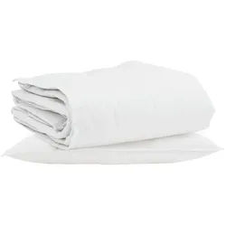 vidaXL Bett Winterbettdecke mit Kissen 2 pcs Weiß Daunenfeder (2-tlg) weiß