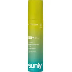 Attitude Sunly Mineralische Sonnenspray Gesicht & Körper SPF50 Ohne Duftstoffe Sprühflasche 75ml