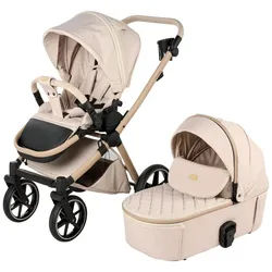 Jimmylee Kinderwagenset , Beige , Kunststoff, Textil , 59x106x100 cm , EN 1888, Textiles Vertrauen - Oeko-Tex® , Feststellbremse, Fußstütze abklappbar, Federung, kugelgelagerte Räder, Verdeckung abnehmbar, 5-Punkte-Gurt, Doppelbremse,5-Punkt-Gurt, Gurtschoner, Verdeck abnehmbar, Sichtfenster, Sitz umsetzbar , Baby on Tour, Kinderwagen, Kombikinderwagen