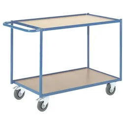 ROLLCART Tischwagen mit 2 Etagen 99 x 59 cm blau, 119x82x60 cm