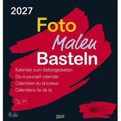 Korsch Verlag Wandkalender Foto-Malen-Basteln Bastelkalender schwarz groß 2027 Fotokalender zum S weiß