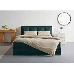 LeGer Home by Lena Gercke Boxspringbett Addyson (Härtegrade H2, H3 und H4 wählbar), Boxspringbett inkl. Topper, 2 Matratzen grün 170 cm x 230 cm