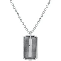 Zeeme Kette mit Anhänger Edelstahl schwarz 50cm Länge grau|silberfarben
