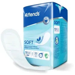 Attends SOFT Inkontinenzeinlagen, Hygieneeinlagen für Erwachsene, Nr. 1 - mini, 1 Packung = 20 Einlagen, Länge: 21,5 cm