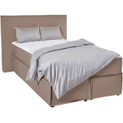 LeGer Home by Lena Gercke Boxspringbett Yuma, incl. Topper, in 4 Breiten, 3 Matratzenarten und je 2 Härtegraden braun 133 cm x 213 cm