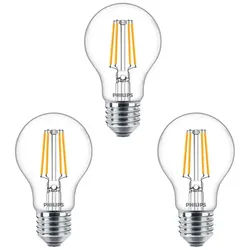 3-pack Leuchtmittel LED 4W (470lm) Filament E27 - Philips