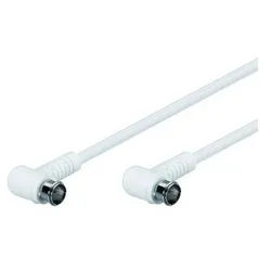 Goobay TV-Kabel, Koaxkabel mit F-Quick Winkelstecker 1,5m 75 Ohm doppelt geschirmt weiß weiß