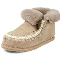 Les chaussons en peau d'agneau Pia Shepherd beige