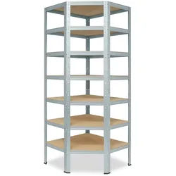 shelfplaza HOME 230x60x30 cm Eckregal in verzinkt mit 7 Böden und 125 kg Traglast pro Boden