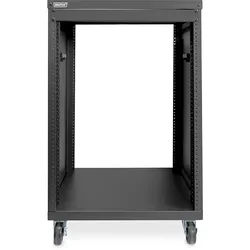 DIGITUS 16HE AVS Rack, 780 x 507 x 460 mm Gewindelöcher, Rollen, schwarz