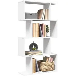 vidaXL Regal NA Raumteiler-Bücherregal 6 Böden Weiß 70x24x129 cm Spanplatte weiß