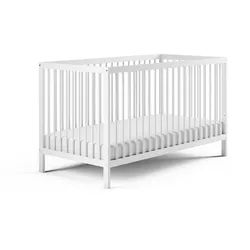 Kids Collective Babybett 60x120 cm in weiss , Weiß , Holz , Buche , 60x120 cm , Babymöbel & Kindermöbel, Babyzimmer, Babybetten, Gitterbetten