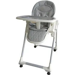 Jimmylee Hochstuhl , Weiß, Hellgrau , Metall, Kunststoff, Textil , 79x111x57 cm , EN 14988 , Essbrett abnehmbar, höhenverstellbar, zusammenklappbar, Bezug waschbar, 5-Punkt-Gurt, Schrittgurt, Tablett, Snacktablett, Essbrett verstellbar, Sitzfläche verstellbar , Babymöbel & Kindermöbel, Babyzimmer, Hochstühle