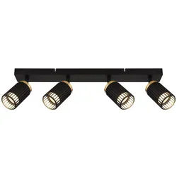 GLOBO LIGHTING Deckenleuchte, Leuchtmittel nicht inklusive, Deckenlampe Deckenleuchte Spotlampe verstellbar schwarz gold L 53 cm schwarz