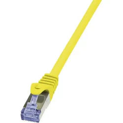 LogiLink LogiLink CQ3077S RJ45 Patchkabel CAT 6a S/FTP 5.00 m Gelb Flammwidrig, Netzkabel, (500.00 cm) gelb