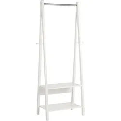 SoBuy Garderobenständer mit 2 Ablagen Weiß 78x39x180cm Modern