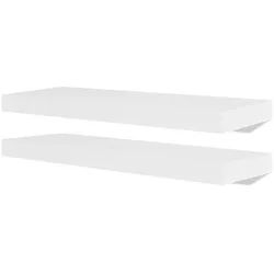 vidaXL Regal Wandregale 2 Stk. MDF Weiß, 2-tlg. weiß