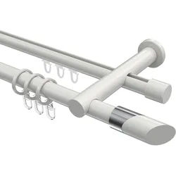GARDINENSTANGE RUNDROHR-INNENLAUF Platon Verano 120 cm, 2-läufig, 20 mm Ø Weiß