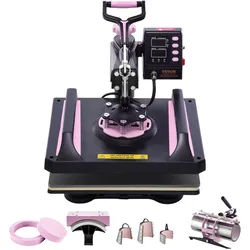 VEVOR Hitzepresse Transferpresse 29x38cm 8 in 1 Tumbler Presse T-Shirts Pink