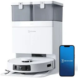 ECOVACS Saugroboter ECOVACS DEEBOT T30C PRO Omni, 60 W, Saugroboter mit Wischfunktion, Mini Station Staubsauger Roboter, 12.800 PA Saugkraft, OZMO Turbo 2.0, Adaptive Kantenreinigung mit TruEdgeTM Mopping 2.0 Technolgie,TrueDetect 3D 3.0, ZeroTangle 2.0 Anti-TangleTM Design (T30 omni upgrade) weiß