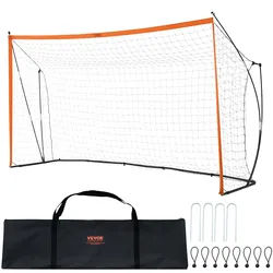 VEVOR 3,66x1,83m Tragbares Fußballtor Soccertor Fußballnetz Hinterhof Orange