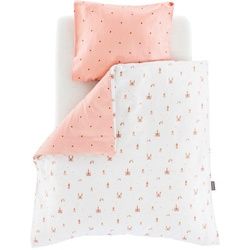 Träumeland Babybettwäsche , Rosa, Weiß , Textil , Prinzessin , 80x80 cm , pflegeleicht, atmungsaktiv, hautfreundlich, bügelleicht, schadstoffgeprüft, weiche und anschmiegsame Oberfläche , Schlafen, Babybettausstattung, Babybettwäsche