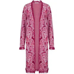 Le manteau en maille Emilia Lay fuchsia
