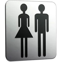 Türschild emco system 2 chrom, Damen und Herren zum Aufkleben