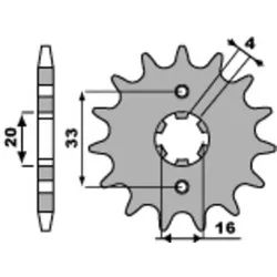 PBR Standard-Stahlkettenrad 514 - 520