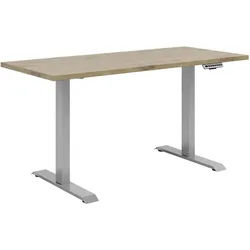 Voleo Schreibtisch , Eichefarben , Holzwerkstoff , rechteckig , eckig, Kufe , 68x72x135 cm , FSC Mix , höhenverstellbar, in verschiedenen Holz-Dekoren erhältlich , Büromöbel, Büromöbel-Sets & Büromöbel-Serien, Büromöbelserien
