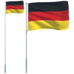 vidaXL Flagge, Fahne Deutschlands mit Mast 5,55 m Aluminium