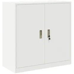 vidaXL Aktenschrank 90 x 40 x 90 cm Aufbewahrungsschrank Weiß 90x40x90 cm Kaltgewalzter St weiß