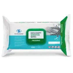 Dr. Schumacher Desinfektionstücher DESCOSEPT SENSITIVE WIPES, Alkoholische Tücher zur Schnelldesinfektion von Oberflächen und Medizinprodukten, 1 Packung = 10 Tücher
